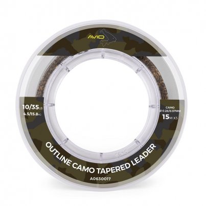 Avid Carp  Šokový vlasec Outline Camo Tapered Leaders 0,37-0,57 mm