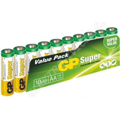 Alkalická baterie GP Super LR6 (AA), 10 ks