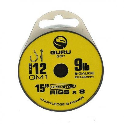 Guru Návazec QM1 Speed Stops Rigs 38cm QM1 vel.10 + N-Gauge 0,25mm 8ks