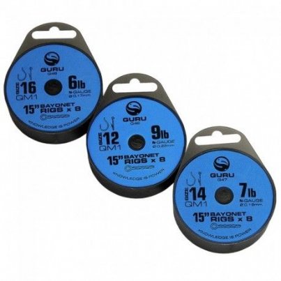 Guru Návazec QM1 Bayonet Rigs 38cm QM1 vel.12 + N-Gauge 0,22mm 8ks