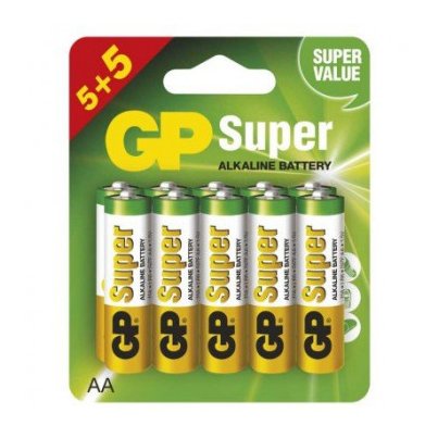 GP Alkalická baterie GP Super AA (LR6), 5+5 ks