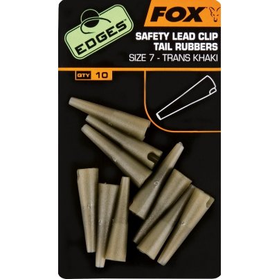 Fox Edges Size 7 Lead Clips Tail Rubbers khaki 10ks
