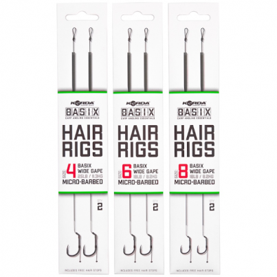 Korda Návazec Basix Hair Rigs Wide Gape 2ks