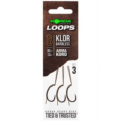 Korda Návazec Loop Rigs Klor vel. 6B 30lb 3ks
