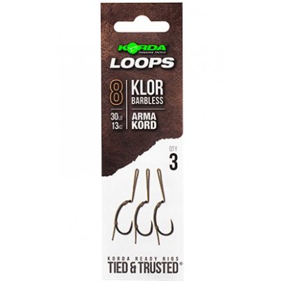 Korda Návazec Loop Rigs Klor vel. 8B 30lb 3ks
