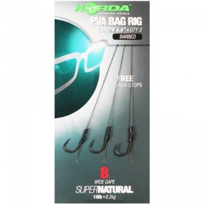 Korda Návazec Solidz PVA Rig Wide Gape vel. 6 Super Natural 18lb 3ks