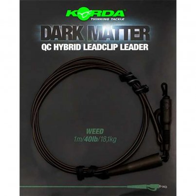 Korda Dark Matter Leader QC Hybrid Clip Weed 30lb 50cm