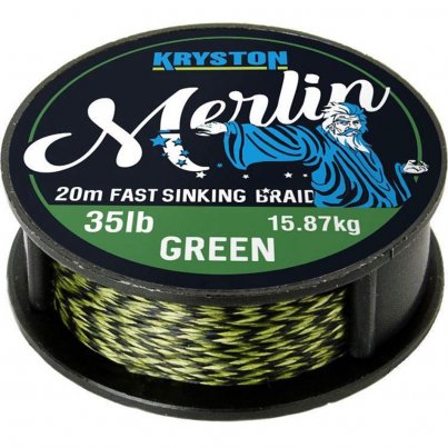 Kryston Merlin Fast Sinking Braid zelená 15lb 20m