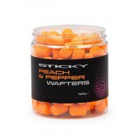 Sticky Baits Neutrálně vyvážené boilies Peach & Pepper Wafters 130g 