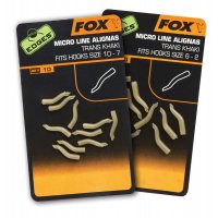 Fox Edges Rovnátka Micro Line Alignas Trans Khaki Hook Size 7 - 10 10ks