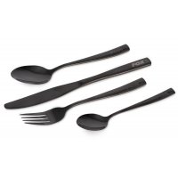 Fox Black Stainless Cutlery Set