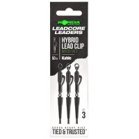 Korda Olověná montáž Kable Leadcore Leader Hybrid Lead Clip Weed 50cm 3ks