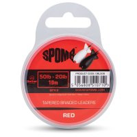 Spomb Tapered Braided Leaders 3x10 m 50-20 lb červený