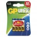 Alkalická baterie GP Ultra Plus LR03 (AAA), 4 ks